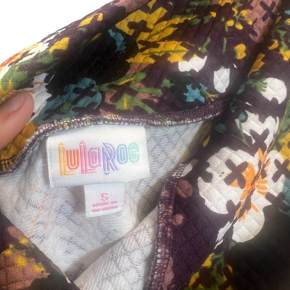 Lularoe Womens Size S "Cassie" Plum Floral Knit Pencil Skirt Casual Business - Picture 2 of 9